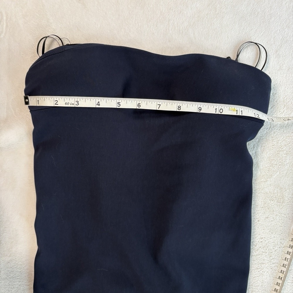 AIDA Strapless Mermaid Gown Navy Ruffle Back Bodycon Formal Dress Size 6 Est - Picture 6 of 13